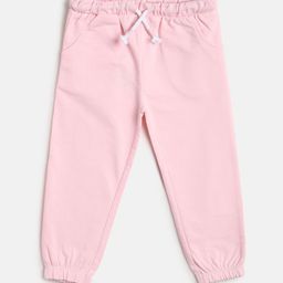 MINI KLUB Infants Girls Pink Solid Pure Cotton Straight-Fit Joggers-image-78