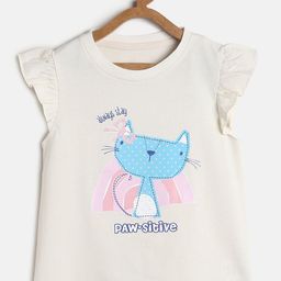 MINI KLUB Girls Off White & Blue Printed Regular Top-image-74