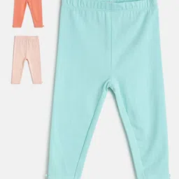 MINI KLUB Infant Girls Pack Of 3 Solid Cotton Leggings-picture-24