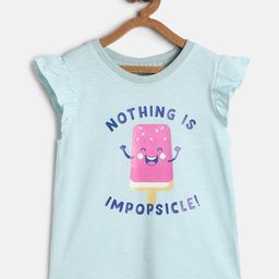MINI KLUB Girls Blue & Pink Printed Regular Top-image-71