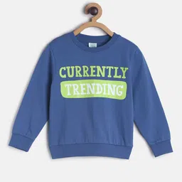 MINI KLUB Boys Blue & Green Typography Printed Cotton Sweatshirt-picture-34