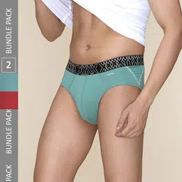 XYXX Men Pack Of 2 Logo Printed Basic Briefs XYBRF2PCKN646-picture-1