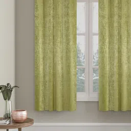 SOKNACK Olive Green Textured Black Out Window Curtain-image-79