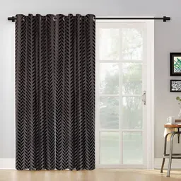 SOKNACK Grey & Silver Toned 2 Pieces Geometric Printed Black Out Door Curtain-picture-15