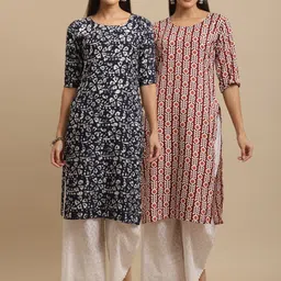KALINI Pack Of 2 Ethnic Motifs Printed Crepe Kurta-picture-15