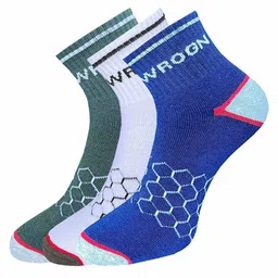 WROGN Men Pack Of 3 Patterned Ankle Length Socks-11