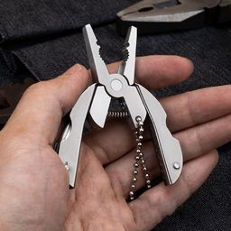 Zerolex Multi-Tool Pliers, Stainless Steel Portable Multifunction (6 in 1) Folding Plier with knife, screwdriver, Files, Keychain image 2