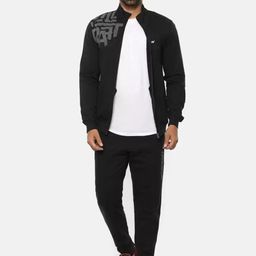 Wildcraft Men Black Printed Cotton Tracksuits-image-49
