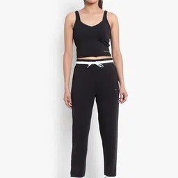 Wearjukebox Women Black Solid Tracksuit-image-28