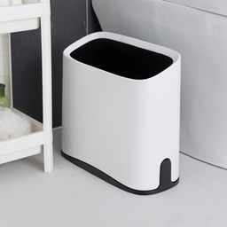 SUKHAD Mini Countertop Trash Can | Tiny Desktop Dust-bin, Mini Waste Basket | Combo | Small and Big Size | White image 2