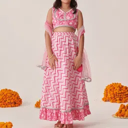 pspeaches Girls Printed Ready to Wear Lehenga & Blouse With Dupatta-picture-55