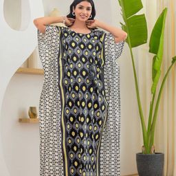 Aujjessa Geometric Printed Maternity Maxi Kaftan Nightdress-picture-19