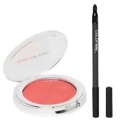 Colorbar Set of Cheekillusion Blush - Coral Bliss 014 & Just Smoky Kajal - Just Black 001-image-29