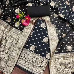 KALINI Ethnic Motifs Woven Design Unstitched Dress Material-image-86