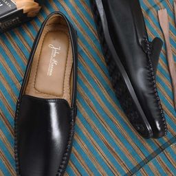 John Karsun Men Perforations Slip-On Loafers-image-35