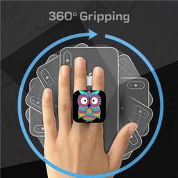 gosmartkart Designer HD Printed Mobile Back Grip Socket Grip Expanding Square Mobile Stand for Android or Apple Smartphones (Made in India Product) Panda image 5