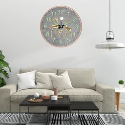 m.t. brothers M.T.BROTHERS 12-Inch Radium Glow in The Night Silent Wall Clock- Modern Battery-Operated Non-Ticking Night Light Clock with Large, Easy-to-Read Numbers for Home (Radium Deer) image 3