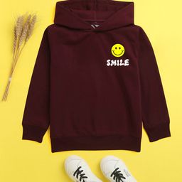 NUSYL Unisex Kids Burgundy Hooded Sweatshirt-image-87