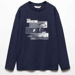 Mango Kids Boys Printed Drop-Shoulder Sleeves Pure Cotton T-shirt-image-83