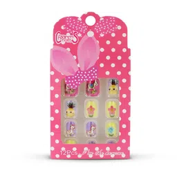 JENNA Girls 12-Pcs Flower Pony Artificial Nails Art Kit-picture-55