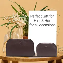 Kara Set Of 2 Tan Brown Solid Multi-Purpose Toiletry Kit-28