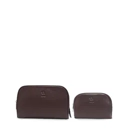 Kara Set Of 2 Tan Brown Solid Multi-Purpose Toiletry Kit image 3