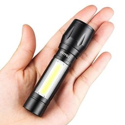 COALUES Led Flashlight Rechargeable USB Torch Mini Small Light Super Bright Handheld Tiny Portable Pocket Flash Light with COB Side Searchlight High Lumens Zoomable Emergency Camping Accessories image 5