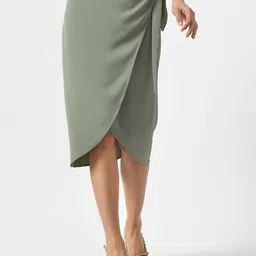 OFFICE & YOU Knee-Length Wrap Skirt-image-28