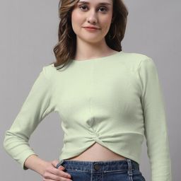FBAR Round Neck Twisted Cotton Crop Top-image-89
