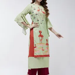 Pannkh Quirky Printed Flared Sleeves Kaftan Kurta image 3