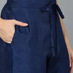 KALINI Ethnic Motifs Yoke Design Sequinned Kurta With Trousers & Dupatta image 4