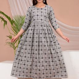 Pristyle Women Floral Printed Maternity Anarkali Kurta-image-88