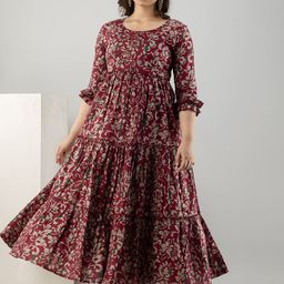 VARICOS Women Floral Printed Thread Work Maternity Anarkali Kurta-image-33