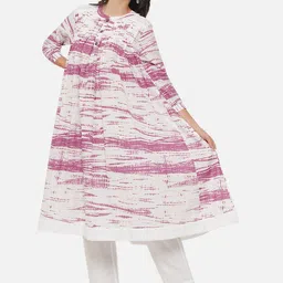 FABNEST Women Purple Shibori Printed Anarkali Kurta-image-66