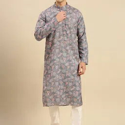 Sanwara Floral Printed Mandarin Collar Kurta-picture-10