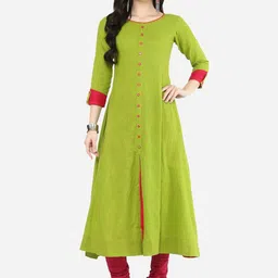 KALINI Thread Work Cotton Panelled Anarkali Kurta-57