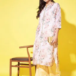 Label Khoj Women Printed Flared Sleeves Thread Work Anarkali Kurta-image-26
