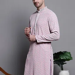 Jompers Mandarin Collar Ethnic Motif Embroidered Thread Work Straight Cotton Kurta-picture-49