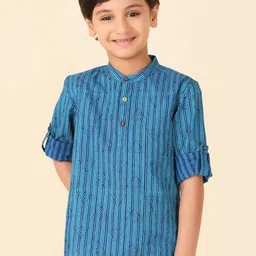 Fabindia Boys Striped Anarkali Short Kurta-18