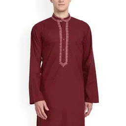 Enciger Mandarin Collar Thread Work Kurta-image-15