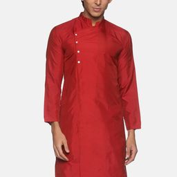 Sethukrishna Men Maroon Solid Kurta-image-26