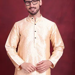 Anouk Embellished Mandarin Collar Long Sleeves Jacquard Straight Kurta-picture-22