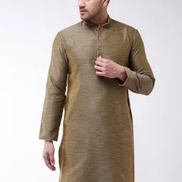 VASTRAMAY Men Ethnic Motifs Jacquard Kurta-picture-10