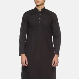 Sethukrishna Men Black Solid Kurta-image-72