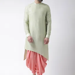 KISAH Mandarin Collar Asymmetric Hem Angrakha Kurta-picture-46