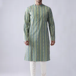 KISAH Mandarin Collar Ethnic Motifs Printed Straight Kurta-picture-41