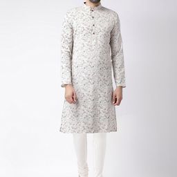 KISAH Floral Prited Mandarin Collar Straight Kurta-picture-58