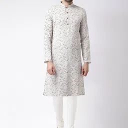 KISAH Floral Printed Mandarin Collar Kurta-picture-54