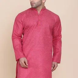 TAHVO Men Pink Kurta-28