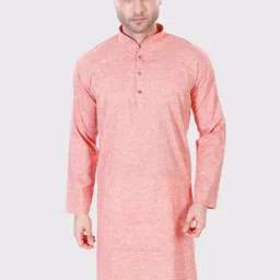 Maharaja Band Collar Regular Fit Linen Cotton Kurta-picture-22